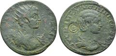 Cilician Coins (Dr. P. Vogl Collection) CILICIA. Ninica-Claudiopolis. Severus Alexander with Julia Mamaea (222-235). Ae. Obv: IMP C M AVR SЄVЄR ALЄΧAΝΔЄR AVΓ. Radiate, draped and cuirassed bust of Sev