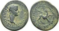 Roman Provincial Coins LYDIA. Philadelphia. Caligula (37-41). Ae. Artemon Hermogenous, magistrate. Obv: ΓΑΙΟC ΚΑΙCΑΡ ΓЄΡΜΑΝΙΚΟC. Laureate head right. Rev: ΑΡΤЄΜωΝ ЄΡΜΟΓЄΝΟΥC ΝЄΟΚΑΙCΑΡЄωΝ. Panther adva