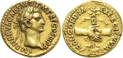 Roman Imperial Coins NERVA (96-98). GOLD Aureus. Rome. Obv: IMP NERVA CAES AVG P M TR P COS III P P. Laureate head right. Rev: CONCORDIA EXERCITVVM. Clasped hands holding aquila set upon prow. RIC 15;