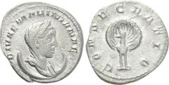 Roman Imperial Coins DIVA MARINIANA (Died before 253). Antoninianus. Rome. Struck under Valerian I. Obv: DIVAE MARINIANAE. Veiled and draped bust right, set upon crescent. Rev: CONSECRATIO. Peacock st