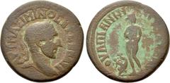 Roman Provincial Coins THRACE. Anchialus. Maximinus Thrax (235-238). Ae. Obv: AΥΤ ΜΑΞΙΜΙΝΟC ΕΥCΕΒ ΑΥΓ. Laureate head right. Rev: ΟΥΛΠΙΑΝωΝ ΑΓΧΙΑΛΕωΝ. Aphrodite standing facing, head right, covering he