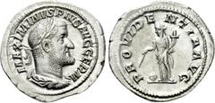 Roman Imperial Coins MAXIMINUS THRAX (235-238). Denarius. Rome. Obv: MAXIMINVS PIVS AVG GERM. Laureate, draped and cuirassed bust right. Rev: PROVIDENTIA AVG. Providentia standing left, holding cornuc