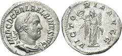 Roman Imperial Coins BALBINUS (238). Denarius. Rome. Obv: IMP C D CAE L BALBINVS AVG. Laureate, draped and curiassed bust right. Rev: VICTORIA AVGG. Victory standing facing, head left, holding wreath 