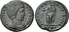 Roman Imperial Coins HELENA (Augusta, 324-328/30). Follis. Treveri. Obv: FL HELENA AVGVSTA. Diademed and draped bust right. Rev: SECVRITAS REIPVBLICE / STRE. Securitas standing left, holding branch an
