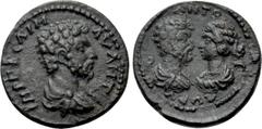 Roman Provincial Coins MYSIA. Parium. Marcus Aurelius with Faustina II (161-180). Ae. Obv: IMPER CAI M AV ANT. Bareheaded, draped and cuirassed bust of Marcus Aurelius right. Rev: ANTO FAV AVG. Draped