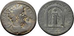 Roman Provincial Coins LYDIA. Apollonis. Septimius Severus (193-211). Ae. Demetrios Apella, second strategos. Obv: AVT KAI Λ CЄΠ CЄOVHPOC Π. Laureate, draped and cuirassed bust right; c/m: head right 