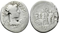 Roman Republican Coins BRUTUS. Denarius (42 BC). Military mint traveling with Brutus in Lycia. Obv: C FLAV HEMIC LEG PRO PR. Draped bust of Apollo right; lyre to right. Rev: Q CAEP BRVT IMP. Victory s