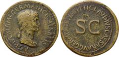 Roman Imperial Coins AGRIPPINA I (Died 33). Sestertius. Rome. Struck under Claudius. Obv: AGRIPPINA M F GERMANICI CAESARIS. Draped bust right. Rev: TI CLAVDIVS CAESAR AVG GERM P M TR P IMP P P. Large 