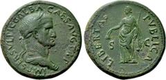 Roman Imperial Coins GALBA (68-69). Sestertius. Rome. Obv: IMP SER SVLPIC GALBA CAES AVG TR P. Laureate and draped bust right. Rev: LIBERTAS PVBLICA / S - C. Libertas standing left, holding pileus and