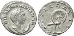 Roman Imperial Coins DIVA MARINIANA (Died before 253). Antoninianus. Rome. Struck under Valerian I. Obv: DIVAE MARINIANAE. Veiled and draped bust right, wearing stephane and set upon crescent. Rev: CO