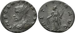 Roman Imperial Coins CLAUDIUS II GOTHICUS (268-270). Antoninianus. Siscia. Obv: IMP CLAVDIVS AVG. Radiate, draped and cuirassed bust left. Rev: LAETITIA AVG. Laetitia standing left, holding wreath and