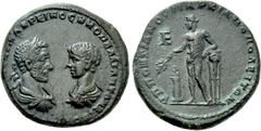 Roman Provincial Coins MOESIA INFERIOR. Marcianopolis. Macrinus with Diadumenian (217-218). Ae Pentassarion. Pontianus, legatus consularis. Obv: AVT K OΠEΛΛI CEV MAKPEINOC K M OΠEΛΛI ANTΩNEINOC. Drape