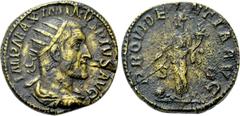Roman Imperial Coins MAXIMINUS THRAX (235-238). Dupondius. Rome. Obv: IMP MAXIMINVS PIVS AVG. Radiate, draped and cuirassed bust right. Rev: PROVIDENTIA AVG / S - C. Providentia standing left, holding