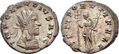 Roman Imperial Coins CLAUDIUS II GOTHICUS (268-270). Antoninianus. Siscia. Obv: IMP CLAVDIVS AVG. Radiate and cuirassed bust right. Rev: TEMPORVM FELI. Felicitas standing left, holding caduceus and co