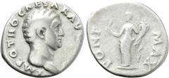 Roman Imperial Coins OTHO (69). Denarius. Rome. Obv: IMP OTHO CAESAR AVG TR P. Bare head right. Rev: PONT MAX. Ceres standing left, holding grain ears and cornucopia. RIC² 20 (aureus) note. Condition: