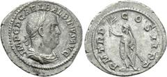 Roman Imperial Coins BALBINUS (238). Denarius. Rome. Obv: IMP C D CAE L BALBINVS AVG. Laureate, draped and cuirassed bust right. Rev: P M TR P COS II P P. Balbinus standing left, holding branch and pa