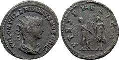 Roman Imperial Coins SALONINUS (Caesar, 258-260). Antoninianus. Samosata. Obv: SALON VALERIANVS NOB CAES. Radiate, draped and cuirassed bust right. Rev: SPES PVBLICA. Saloninus, holding sceptre, and S