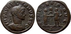 Roman Imperial Coins AURELIAN (270-275). As. Rome. Obv: IMP AVRELIANVS AVG. Laureate and cuirassed bust right. Rev: CONCORDIA AVG / Δ. Severina and Aurelian, holding sceptre, standing facing one anoth