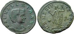 Roman Imperial Coins GALERIA VALERIA (Augusta, 293-311). Follis. Serdica. Obv: GAL VALERIA AVG. Draped bust right, wearing stephane. Rev: VENERI VICTRICI / •SM•SD. Venus standing left, holding apple a