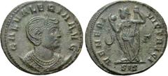 Roman Imperial Coins GALERIA VALERIA (Augusta, 293-311). Follis. Siscia. Obv: GAL VALERIA AVG. Draped bust right, wearing stephane. Rev: VENERI VICTRICI / SIS. Venus standing left, holding apple and l