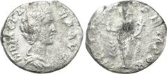 Roman Imperial Coins DIDIA CLARA (Augusta, 193). Denarius. Rome. Obv: DIDIA CLARA AVG. Draped bust right. Rev: HILAR TEMPOR. Hilaritas standing left, holding palm frond and cornucopia. RIC 10; T&M 295