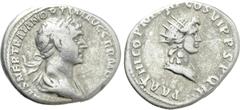 Roman Imperial Coins TRAJAN (98-117). Denarius. Rome. Obv: IMP CAES NER TRAIAN OPTIM AVG GERM DAC. Laureate and draped bust of Trajan right. Rev: PARTHICO P M TR P COS VI P P S P Q R. Radiate and drap