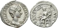 Roman Imperial Coins ORBIANA (Augusta, 225-227). Denarius. Rome. Obv: SALL BARBIA ORBIANA AVG. Draped bust right, wearing stephane. Rev: CONCORDIA AVGG. Concordia seated left on throne, holding patera