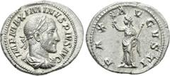 Roman Imperial Coins MAXIMINUS THRAX (235-238). Denarius. Rome. Obv: IMP MAXIMINVS PIVS AVG. Laureate, draped and cuirassed bust right. Rev: PAX AVGVSTI. Pax standing left, holding branch and sceptre.