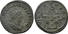 Roman Imperial Coins GALLIENUS (253-268). Antoninianus. Samosata. Obv: IMP C P LIC GALLIENVS P F AVG. Radiate, draped and cuirassed bust right. Rev: VIRTVS AVGG. Gallienus and Jupiter, presenting glob