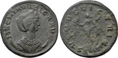 Roman Imperial Coins MAGNIA URBICA (Augusta, 283-285). Antoninianus. Ticinum. Obv: MAGNIA VRBICA AVG. Mantled bust facing, head right, wearing stephane and set upon crescent. Rev: VENVS VICTRIX / SXXI