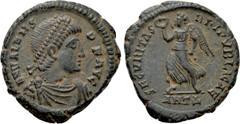 Roman Imperial Coins VALENS (364-378). Ae. Antioch. Obv: D N VALENS P F AVG. Diademed, draped and cuirassed bust right. Rev: SECVRITAS REIPVBLICAE / ANTΔ. Victory advancing left, holding wreath and pa