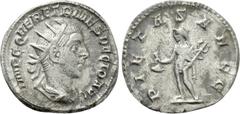 Roman Imperial Coins HERENNIUS ETRUSCUS (251). Antoninianus. Rome. Obv: IMP C Q HER ETR MES DECIO AVG. Radiate and draped bust right. Rev: PIETAS AVGG. Mercury standing left, holding purse and caduceu