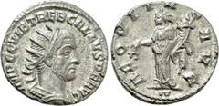 Roman Imperial Coins TREBONIANUS GALLUS (251-253). Antoninianus. Antioch. Obv: IMP C C VIB TREB GALLVS P F AVG. Radiate and cuirassed bust right. Rev: AEQVITAS AVG. Aequitas standing left, holding cor