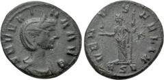 Roman Imperial Coins SEVERINA (Augusta, 270-275). Denarius. Rome. Obv: SEVERINA AVG. Draped bust right, wearing stephane. Rev: VENVS FELIX / VSV. Venus standing left, holding uncertain object and scep