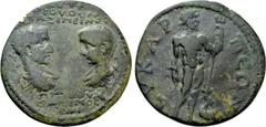 Roman Provincial Coins PHRYGIA. Eucarpea. Maximinus Thrax (235-238). Ae. Obv: ΑVΤ Κ Γ ΙΟV ΟVΗΡ ΜΑΞΙΜЄΙΝΟС / Γ ΙΟV ΟVΗΡ ΜΑΞΙΜΟС ΚΑΙ. Bareheaded, draped and cuirassed busts of Maximinus and Maximus faci