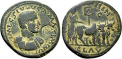 Roman Provincial Coins CILICIA. Ninica-Claudiopolis. Maximinus Thrax (235-238). Ae. Obv: IMP C S IUL UЄR MAXIMINUS. Bareheaded, draped and cuirassed bust right; c/m's: Circumscribed Δ within incuse ci