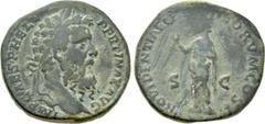 Roman Imperial Coins PERTINAX (193). Sestertius. Rome. Obv: IMP CAES P HELV PERTINAX AVG. Laureate head right. Rev: PROVIDENTIAE DEORVM COS II / S - C. Providentia standing left, raising hand toward s