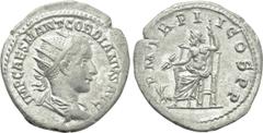 Roman Imperial Coins GORDIAN III (238-244). Antoninianus. Antioch. Obv: IMP CAES M ANT GORDIANVS AVG. Radiate, draped and cuirassed bust right. Rev: P M TR P II COS P P. Jupiter seated left on throne,