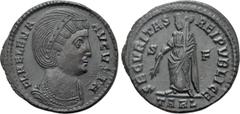 Roman Imperial Coins HELENA (Augusta, 324-328/30). Follis. Arelate. Obv: FL HELENA AVGVSTA. Diademed and mantled bust right. Rev: SECVRITAS REIPVBLICE. Securitas standing left, holding branch; S - F /