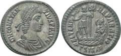 Roman Imperial Coins CONSTANTIUS II (337-361). Ae. Siscia. Obv: D N CONSTANTIVS P F AVG. Diademed, draped and cuirassed bust right. Rev: FEL TEMP REPARATIO / ΓSISrR. Constantius, holding labarum and c