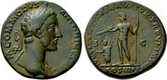Roman Imperial Coins COMMODUS (177-192). Sestertius. Rome. Obv: M COMMODVS ANTONINVS AVG. Laureate bust right, with slight drapery. Rev: IVPPITER CONSERVATOR TR P VI IMP IIII COS III P P / S - C. Jupi