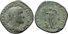 Roman Imperial Coins MAXIMINUS THRAX (235-238). As. Rome. Obv: MAXIMINVS PIVS AVG GERM. Laureate, draped and cuirassed bust right. Rev: VICTORIA GERMANICA / S - C. Victory standing left, holding wreat