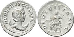 Roman Imperial Coins HERENNIA ETRUSCILLA (Augusta, 249-251). Antoninianus. Rome. Obv: HER ETRVSCILLA AVG. Draped bust right, wearing stephane and set upon crescent. Rev: PVDICITIA AVG. Pudicitia seate