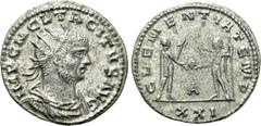 Roman Imperial Coins TACITUS (275-276). Antoninianus. Antioch. Obv: IMP C M CL TACITVS AVG. Radiate, draped and cuirassed bust right. Rev: CLEMENTIA TEMP / XXI. Tacitus standing right, holding eagle-t