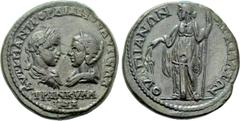 Roman Provincial Coins THRACE. Anchialus. Gordian III with Tranquillina (238-244). Ae. Obv: AVT K M ANT ΓOPΔIANOC AVΓ CAB / TPANKVΛΛINA. Draped busts of Gordian, laureate and cuirassed, and Tranquilli
