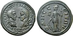 Roman Provincial Coins MOESIA INFERIOR. Odessus. Gordian III with Tranquillina (238-244). Ae Pentassarion. Obv: AVT K M ANT ΓOPΔIANOC AVΓ CЄ / TPANKVΛΛЄIN. Draped busts of Gordian, laureate and cuiras