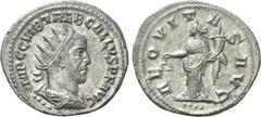 Roman Imperial Coins TREBONIANUS GALLUS (251-253). Antoninianus. Antioch. Obv: IMP C C VIB TREB GALLVS P F AVG. Radiate and cuirassed bust right; four pellets below. Rev: AEQVITAS AVG. Aequitas standi