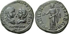 Roman Provincial Coins THRACE. Anchialus. Gordian III with Tranquillina (238-244). Ae. Obv: AVT K M ANT ΓΟΡΔΙΑΝΟC AVΓ CAB / TRANKVΛΛINA. Draped busts of Gordian, laureate and cuirassed, and Tranquilli