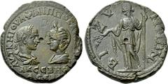 Roman Provincial Coins THRACE. Bizya. Philip I the Arab with Otacilia Severa (244-249). Ae. Obv: AVT K M IOVΛ ΦIΛIΠΠOC AVΓ M ΩT / AK CЄBHP / A CЄBA. Draped busts of Philip, laureate and cuirassed, and