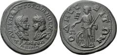 Roman Provincial Coins MOESIA INFERIOR. Odessus. Gordian III with Tranquillina (238-244). Ae Pentassarion. Obv: AVT K M ANT ΓOPΔIANOC AVΓ CЄ / TPANKVΛΛEINA. Draped busts of Gordian, laureate and cuira